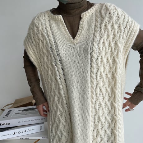 《予約販売》long knit vest/2colors_nt1090