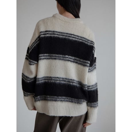 《予約販売》mulch border knit pullover/2colors_nt2195