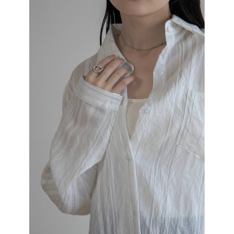 《予約販売》accent stripe sheer shirt/2colors_nb0238