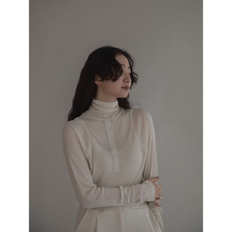 【nokcha original】accent sheer high neck tops/3colors_nt1981