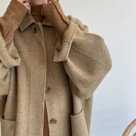 【nokcha original】HAND MADE herringbone over wool coat/beige_no0160