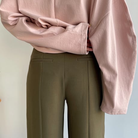 【nokcha original】back slit long pants/deep khaki_np0453