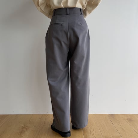 【nokcha original】three tuck wide pants/charcoal gray_np0767