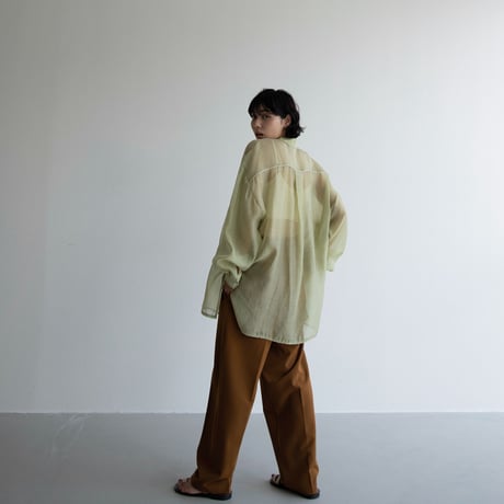 【nokcha original】piping sheer blouse/light green_nb0056