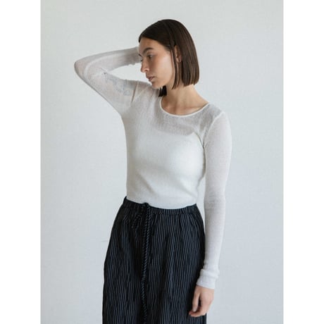 《予約販売》back open sheer knit tops/2colors_nt2569