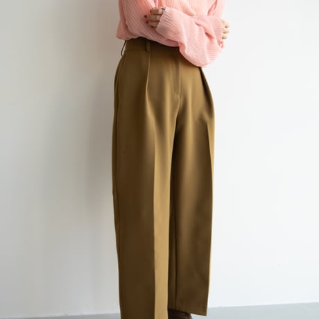 【nokcha original】tuck oval pants/khaki brown_np0537