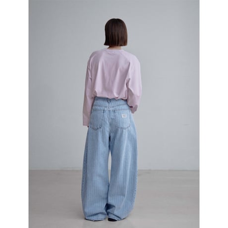《予約販売》waist mark stripe jeans_nj0176