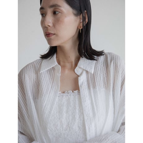 《予約販売》accent stripe sheer over shirt/2colors_nb0320