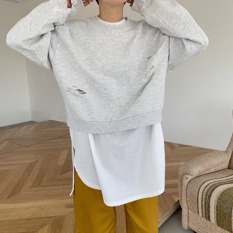 《予約販売》damage crop mtm/2colors_nt0899