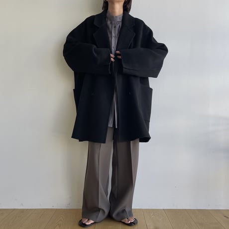 【nokcha original】HAND MADE tailored middle coat/black_no0307