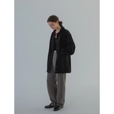 - AUTHENTIC series - real suède rich jacket/black_an0015