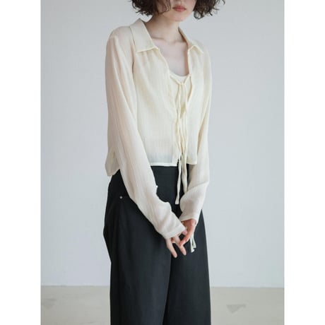 《予約販売》open sheer blouse/2colors_nb0390