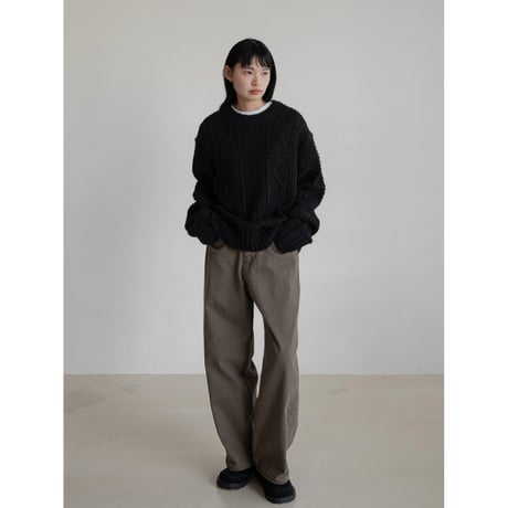《予約販売》vintage like aran knit pullover/2colors_nt2197