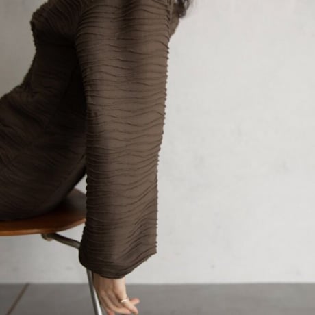 【nokcha original】volume long dress/brown_nd0119