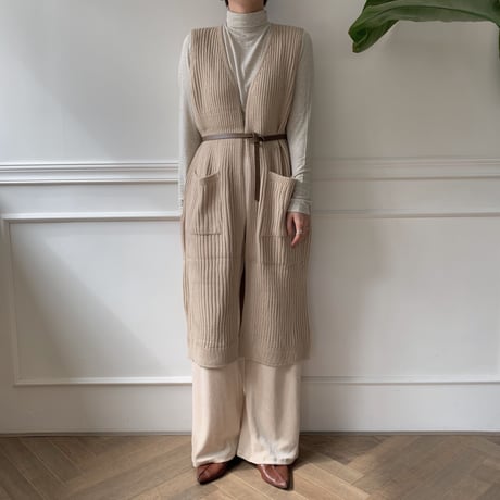 ✳︎予約販売✳︎ rib knit long vest_nt0129