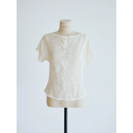 《予約販売》2way sheer jacquard blouse/2colors_nb0377