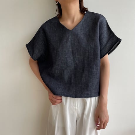 《予約販売》french minimal linen tops/2colors_nt1414