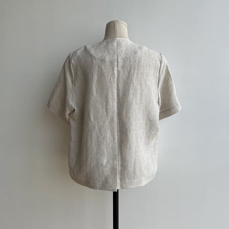 《予約販売》no collar linen jacket/2colors_no0302
