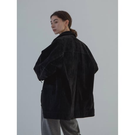 - AUTHENTIC series - real suède rich jacket/black_an0015