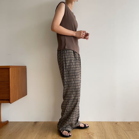 【nokcha original】block pattern pants_np0631