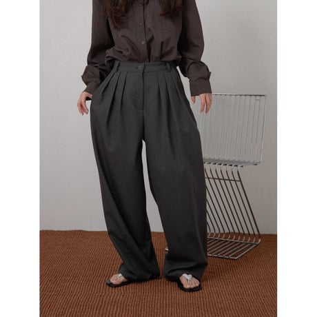 【NOKCHA original】s/s tuck oval pants/2colors_np1076