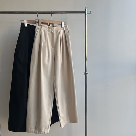 【nokcha original】tuck oval twill pants/ 2colors_np0924