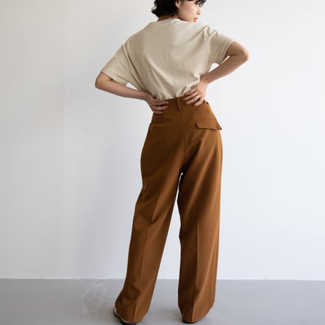 【nokcha original】waist pants/camel brown_np0595
