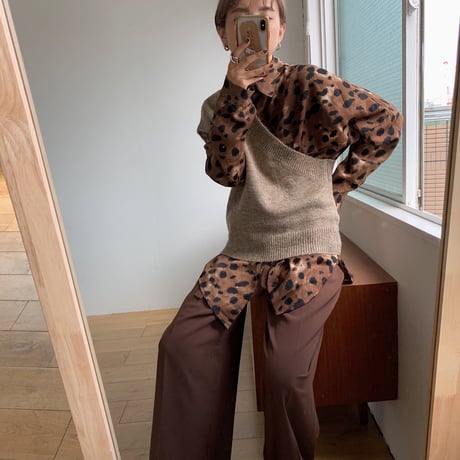 《予約販売》leopard silky blouse_nt0569
