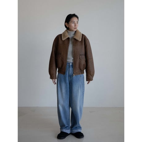 《予約販売》boa liner leather like jacket/2colors_no0411