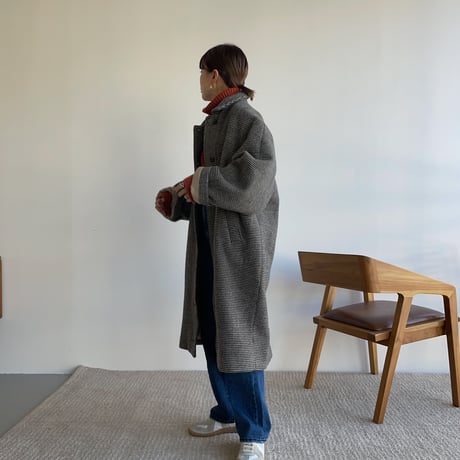 【nokcha original】hounds tooth check coat/black_no0174