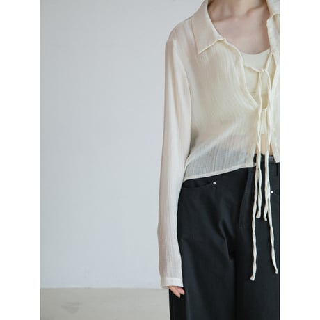 《予約販売》open sheer blouse/2colors_nb0390