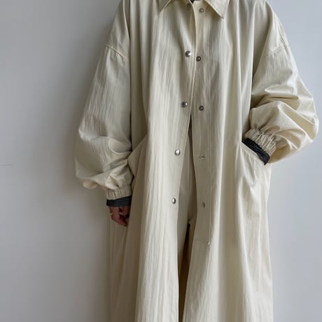 【nokcha original】s/s long coach jacket/ivory_no0285