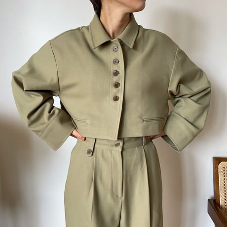 【nokcha original】half minimal jacket/pistàcchio_no0149