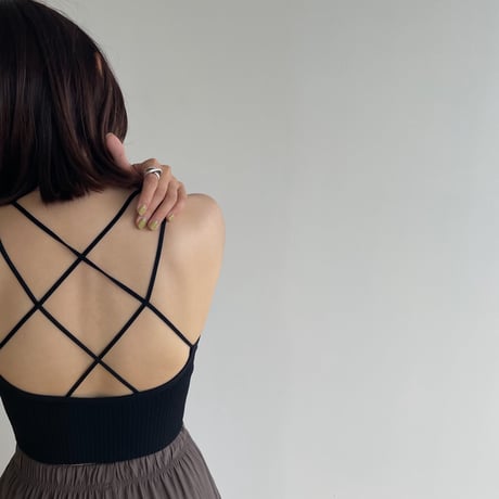 《予約販売》back point bra top/2colors_na0406