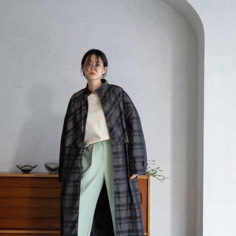【nokcha original】quality over check coat_no0200