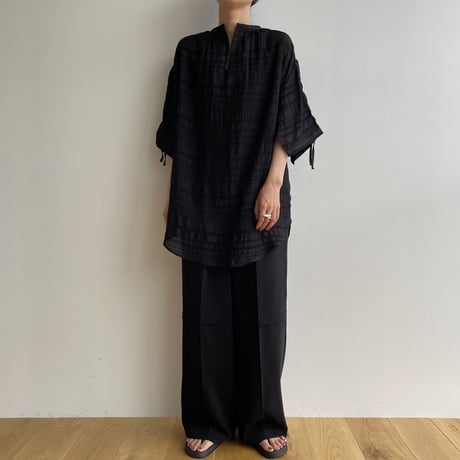 【nokcha original】mulch jacquard blouse/black_nb0156