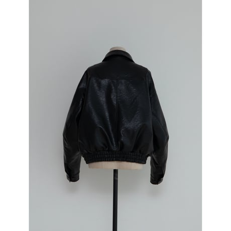 - AUTHENTIC series - throat latch fake leather jacket/black_an0018