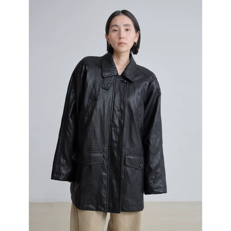 《予約販売》soft fake leather jacket/2colors_no0512