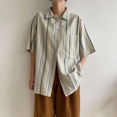 《予約販売》contrast linen shirt_nt1366
