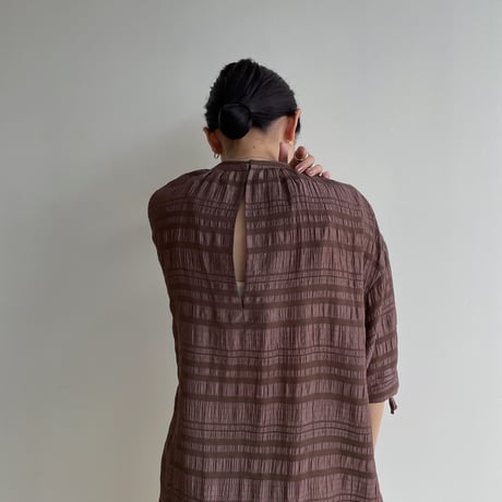 【nokcha original】mulch jacquard blouse/brown_nb0155