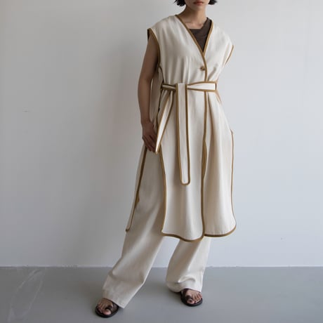 【nokcha original】piping pants/ivory_np0594