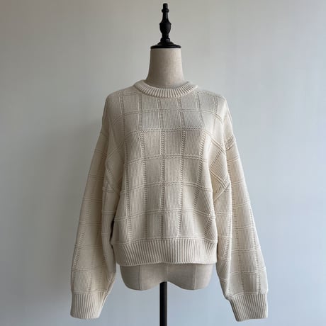 【nokcha original】block over knit/ivory_nt1264