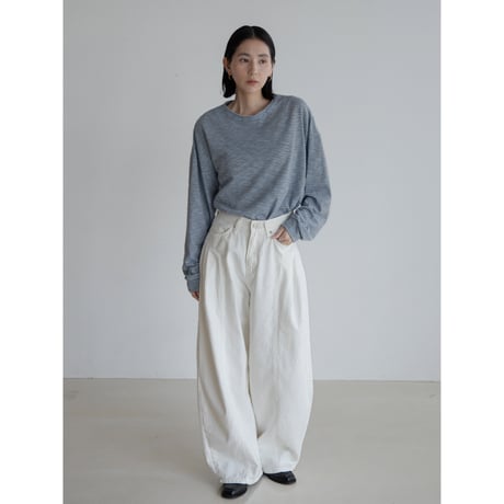 《予約販売》accent oval white pants_np1091