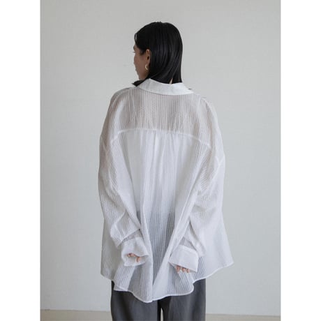 《予約販売》accent stripe sheer over shirt/2colors_nb0320