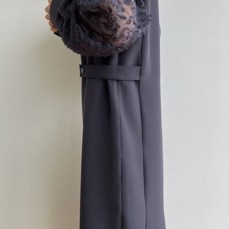 【nokcha original】sleeve dress/charcoal navy_nd0134