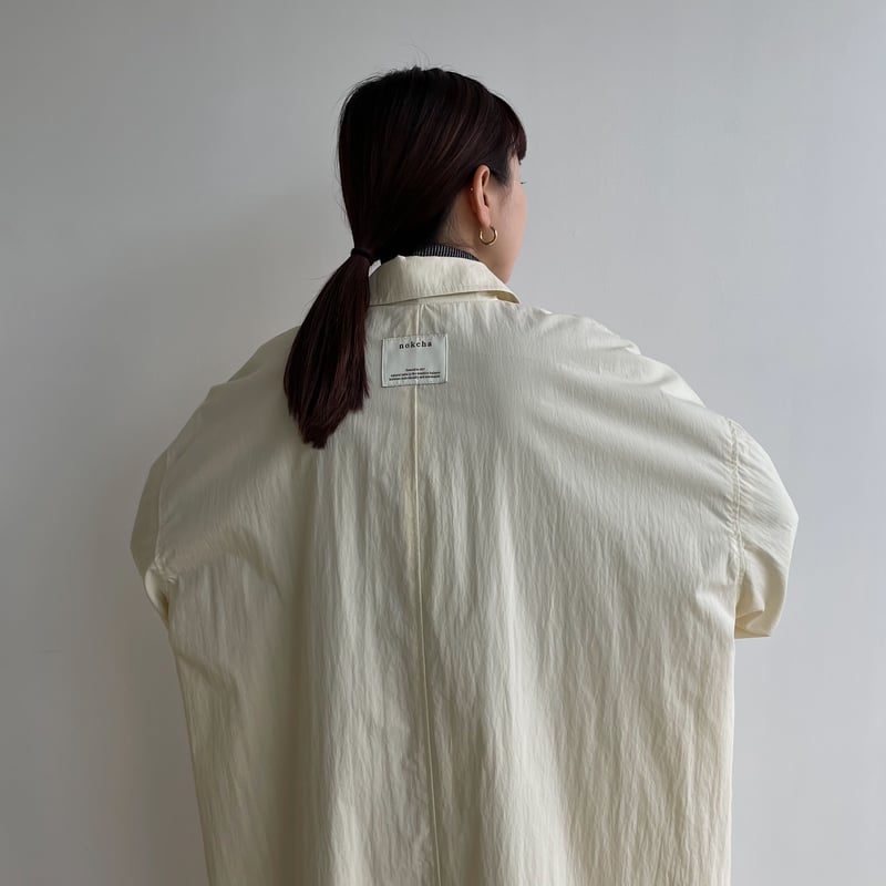 nokcha original】s/s long coach jacket/ivory_no