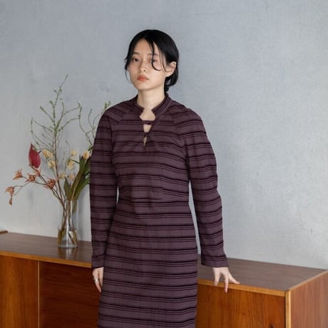 【nokcha original】jacquard lady dress/burgundy_nd0118