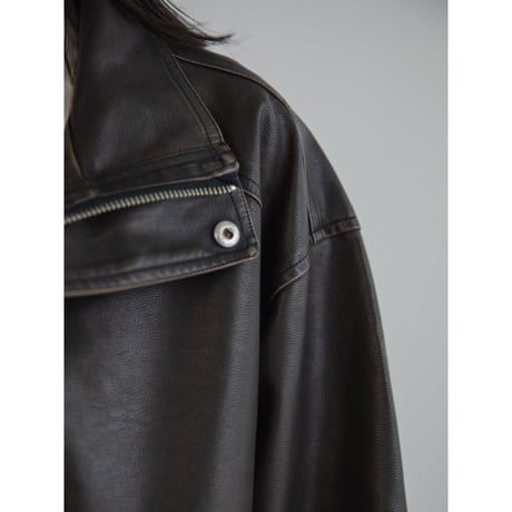 《予約販売》ash fake leather jacket/2colors(unisex)_no0474