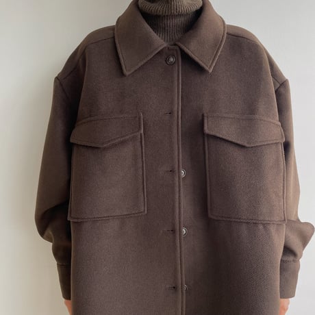【nokcha original】twill shirt jacket/deep brown_no0247
