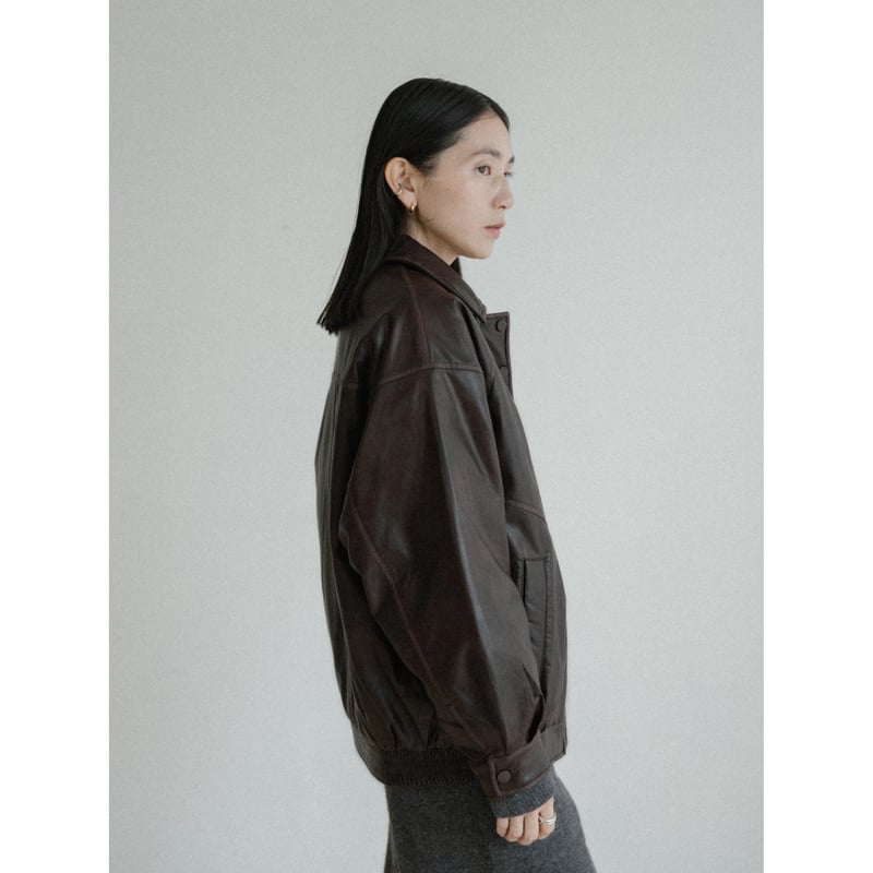 予約販売》quilting linner fake leather jacket/2colo